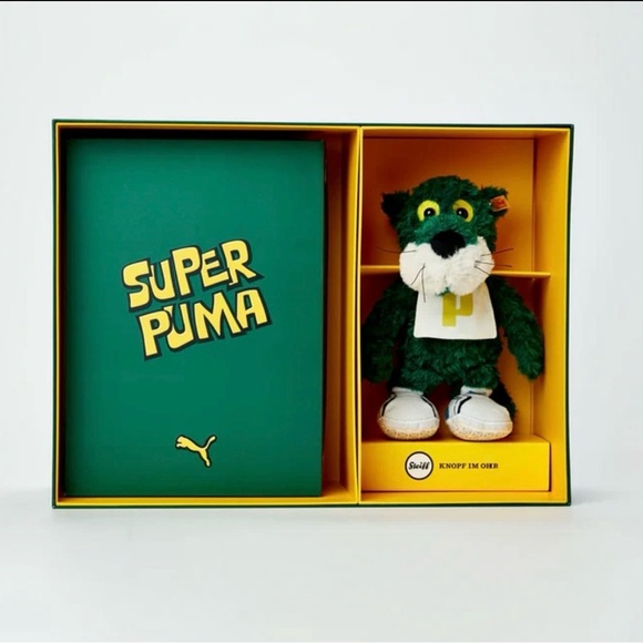 Puma R698 Super Set W/Steiff Plushie Evergreen Sun Yellow Sneakers - Picture 5 of 9